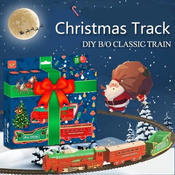 Elektrinio Traukinio Rinkinį Vaikams Baterija Kalėdų Traukinys Žaislas su Šviesos Dropshipping