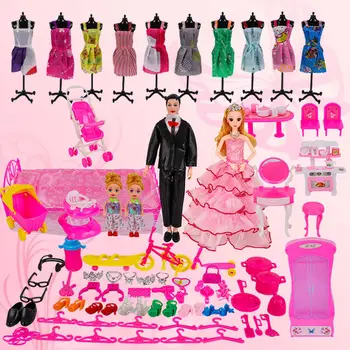 BJD Doll Nustatytas Didelis Dovanų Dėžutėje Princesė Mergina Pilis Pilna Vila Svajonė Prabangos Žaisti Namas Žaislų Namai