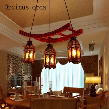 Europos Viduržemio jūros retro medžio masyvo šviestuvais, restoranai studijų kambariai barų, Marokas minimalistinio stiliaus Sietynas