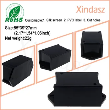 plastikinis korpusas led driver 55*39*27mm(2.17*1.54*1.06 coliai) juodos mažos plastikinės dėžutės plastikinės dėžės, elektronika