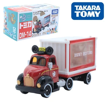 TAKARA TOMY Anime Mickey Mouse 90-metį Modeliavimas Mielas Mikroautobusų Lydinio Minnie Automobilį Vaikų Žaislas Kalėdų Dovanos