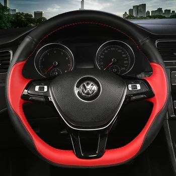 Volkswagen Tiguan 2017-2020 aukštos kokybės odinis vairas apimti ranka prisiūta automobilio salono