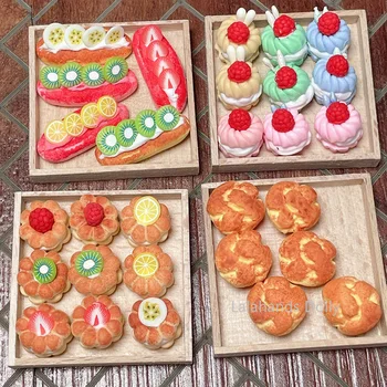 Lėlės Namas Kūrybos Imituojamas Pyragas, Duona, Sausainiai Modelis Lėlių 