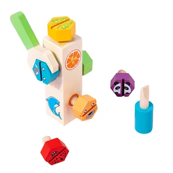 Vaikiški Įvairių Spalvų Atitikimo Žaidimas Medienos Įrankių Rinkinys Žaislo Varžtas Blokuoti Klasikinis Bamblys Atminties Ir Jutimo Įgūdžius Plėtros Žaislas