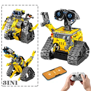 Techniniai 3IN1 RC Protingas Robotas Ekskavatorių Inžinerijos Automobilio Modelio Blokai Miesto Buldozeris Sunkvežimių Plytų SS Žaislas, Vaikas Dovana