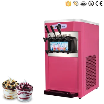 CE Komercinės Minkštų Ledų Mašina Tris Skonio 900W Sušaldytos Jogurtas Maker