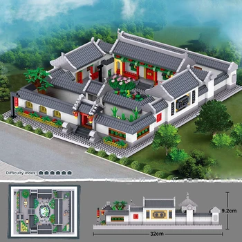 5018 VNT Kinijos Kiemas Micro Blokai Vaikų PASIDARYK pats Miesto Vaizdas Plytų Namas Modelį, Vaikai Kūrybiniai Žaislai Berniukams, Mergaitėms Dovanų