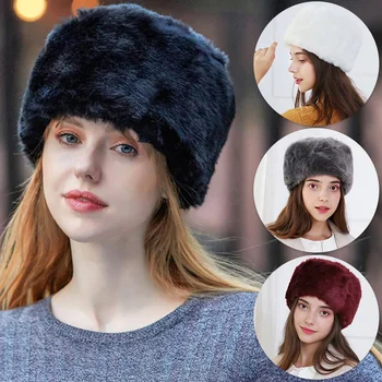 Moterų Skrybėlės Žiemą Tirštėti Šiltu Dirbtiniais Triušio Kailio Kepurę rusijos Lauko Slidinėjimo Kepurė Mados Minkštas Patogus Atsitiktinis Rudenį, Žiemą Kepurės