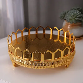 Europos vestuvių kaustytomis geležies tortas turėtojas aukso torto padėklo desertas stalo tortas dėklas gurmanų fotografijos vaisių dėklas