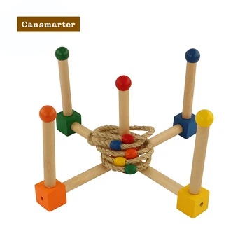 Žaislai Montessori Spalvingi Mediniai Rankų judesių Koordinavimą Ratas Atskirti Spalvas 