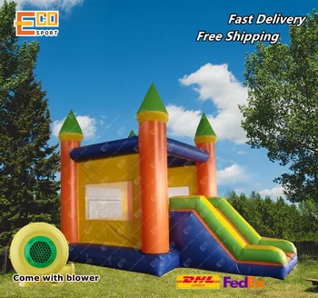 Standartinio dydžio ir modelio 4,5 x 5m pripučiami bouncy pilis su skaidrių combo pripučiami šokinėja, batuto namų vaikams