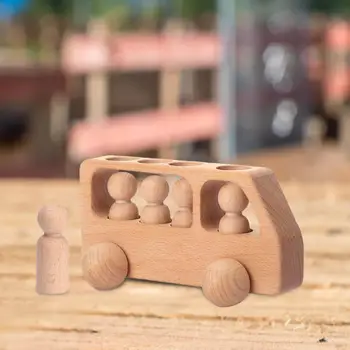 Medinis Autobusas Žaislas Ikimokyklinio Mokymosi Veiklą Automobilių Blokai Ikimokyklinio Dovanos