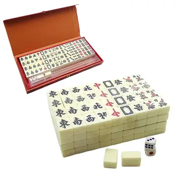 Kinijos Mahjong Nustatyti, Mini 144 Mahjong Plytelių Nustatyti Kelionės Stalo Žaidimas Tradicinę Kinų Mahjong Classic Mahjong Šalis