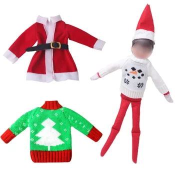 Kalėdų Elf Lėlės Kawaii Raudona Tranšėjos Paltai Naujas Megztinis Lala Fanfan Žaislas Priedai Vaiko Gimtadienis Atostogų Dovanų (Drabužių)Tik M5