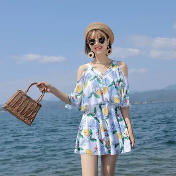 2022 M. Vasaros Paplūdimio Korėjos Stiliaus Padalinta Grožio Atgal Maudymosi Kostiumas Moterims Tinka Tikrosios Dydžio, Imtis Savo Normalaus Dydžio Dviejų Dalių
