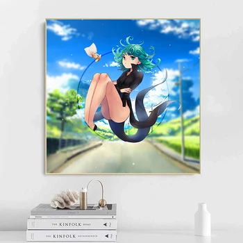 Spalvinga Japonijos Anime Vienas Smūgis Žmogaus Kūrinys Japonų Anime Sienų Apdailai plakatus Spausdina 50 x 70 cm,be Rėmelio