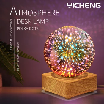 3D Dekoracija LED naktinė lempa Fejerverkai LED Lempos Lemputė ABS Bazės Modernią Atmosferą Žibintai Vintage 