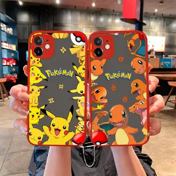 Pikachu Charmander Squirtle Bulbasaur Telefono dėklas Skirtas iphone 14 ir 13 12 Pro Mini Max XS X XR Matinis Skaidrus Šviesiai Raudonas Dangtelis