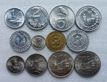 Indonezija 1970-1979 1-100 Rupija, Pilnas Komplektas 12 Vienetų Originali Monetų Nekilnojamojo Originalios Monetos