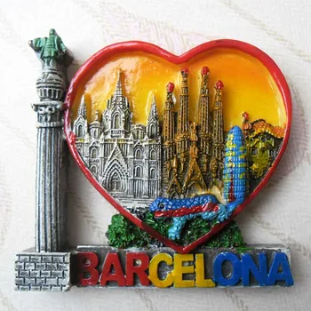 QIQIPP Kūrybinio turizmo suvenyras, šaldytuvo magnetų menų ir amatų dekoracijas Barselona, Ispanija