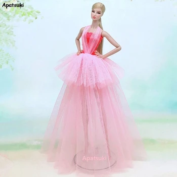 Rožinė Kratinys Multi-layer Vestuvinė Suknelė Barbie Drabužių Mados Lėlės Komplektus Suknelės 1/6 BJD Lėlės Reikmenys, Žaislai Vaikams 