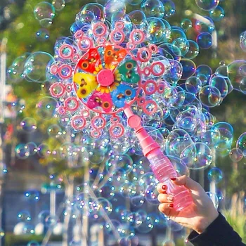 Burbulas Spalvinga vėjo malūnas Lazdos Žaislas Lauko Įdomus Muilo burbulų, vėjo malūnas burbulas Stick Pučia Burbulą Dėklas Vaikai Interaktyvių Žaislų Rinkinys