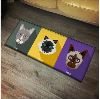 minkštas mielas juokingas animacinių filmų katės modelis kilimas kilimėlis vandens absorbcija kiliminė danga miegamajame pėdos padas dekoro pet kilimėlis