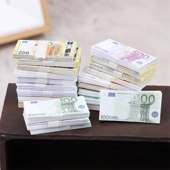 1Set Miniatiūriniai Lėlių Banknotus Euro Pinigų 50/100/200/500 EUR Modelis Vaikams Dovanų Gyvenimo Scenos Dekoras Žaislas