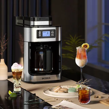 220V, automatinis kavos aparatas, buitinių Amerikos varva mini mažas integruota puodą šviežiai maltų kavos aparatas