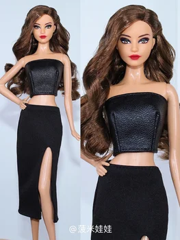Viršuje ir sijonas / juoda seksualus drabužiai nustatyti aprangą 1/6 BJD Xinyi FR ST Barbie Lėlės / 30cm lėlės drabužiai