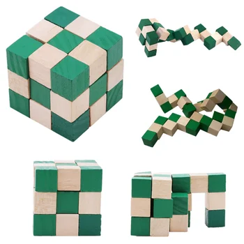 27 Sekcijos Magic Cube Medinė Gyvatė Valdovas Magija Gyvatė Pasukti Puzzle Karšto Pardavimo Iššūkis IQ Smegenų Žaislai Klasikinis Žaidimas