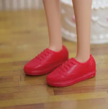 Priedai Mados Žaislas raudona butas batus už jūsų 30cm barbiee padarė perkelti lėlės NF14