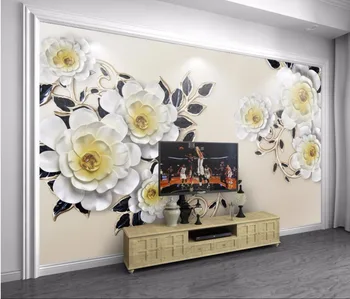 beibehang Užsakymą Tapetai Namų dekoro Freskos Aukštos klasės Prabangos Paramos Gėlių TV Sienos Fone Sienos freskos nuotrauka 3d tapetai