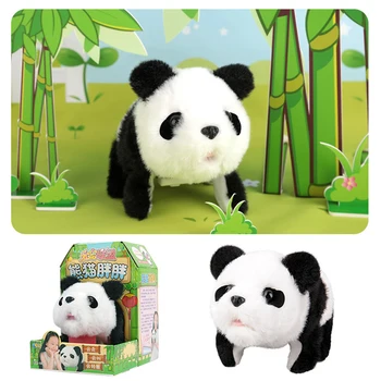 Modeliavimo Kinijos Panda Elektros Pliušinis Žaislas Animacinių Filmų Gyvūnų Įdaryti Lėlės Mielas Minkštas Muzikos, Kalbėti Vaikų Mergaičių Gimtadienio Dovana