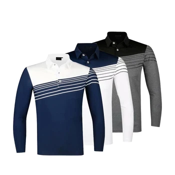 Malbon Golfo Aukštos Kokybės Naujas Rudens Golfo Drabužiai 2022 Vyrų Sporto Long Sleeve T-Shirt Kvėpuojantis Quick Dry Golf POLO Marškinėliai Golfo Viršų