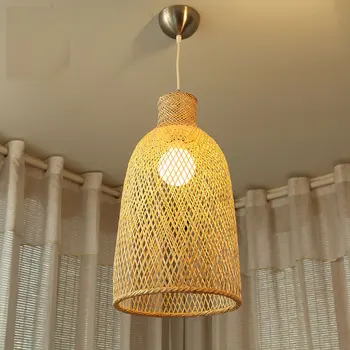 Viešbučio fojė liustra kambarį bambuko rotango lempos valgomasis kūrybos triple baras dvigubas laiptai, namų dekoro meno pakabukas šviesos