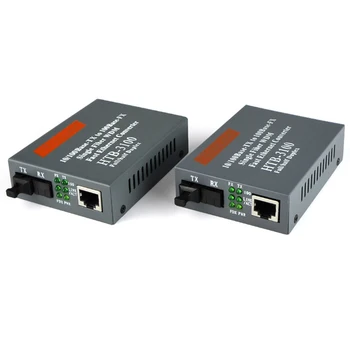 2vnt Premium 10/100Mbps Ethernet prie Optinio Pluošto Media Converter Singlemode 25 km