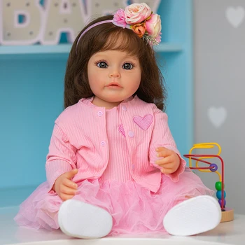 55cm Bamblys Baby Girl Suesue 3D Tapyba su Matomas Venų Vonios Žaislai Vaikams, Žaislai Dovana Gimtadienio ir Kalėdų