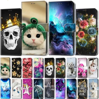 Mielas Katinas Tigras Dažytos Kortelės Lizdas Piniginės Flip Case For Huawei Honor 6A 7X 8A 8X 9 9A 9X 10 10X 20 Lite Telefonų Knygos Viršelio Krepšiai