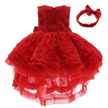 Nauji Kūdikių Mergaičių Suknelė Naujagimiui Nėrinių Princesė Dress Vaikams Birthday Party Dress pilnatis Nėriniai Gėlės, Vestuvių Kostiumas