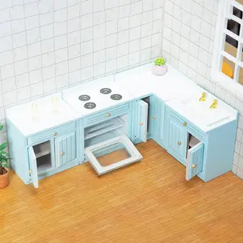 Gražių Valgių Stalo Modelis 3D Formos, Baudos Kūrinys Miniatiūrinės maisto Gaminimo Stalo, Miniatiūrų Valgių Stalo Modelis Žaislas