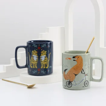 Porceliano kavos puodelį, Keramikos drinkware Gražių Animacinių filmų Gyvūnų dizainas Pieno Puodelis Mielas vandens Puodeliai, Puodeliai Arbatos Kawaii Stilių 2021