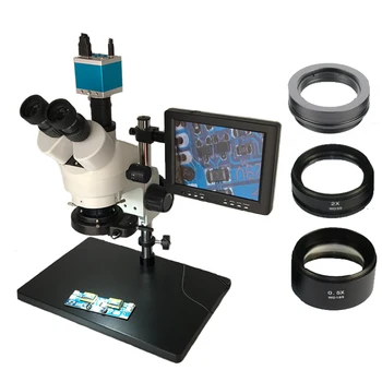 HD 16MP 1080P HDMI USB Skaitmeninio mikroskopo Vaizdo kamera +3.5 X 7X 45X 90X Trinokulinis stereo mikroskopas +8
